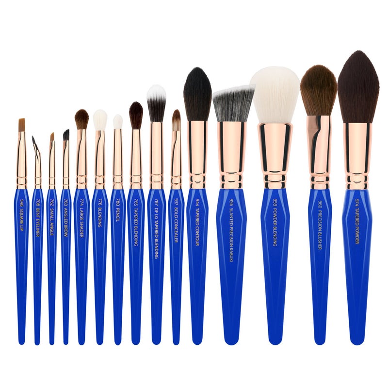 Bdellium Tools Professional Makeup Brush Golden Triangle Phase II Complete 15pc Brush Set with Pouch - Image 2