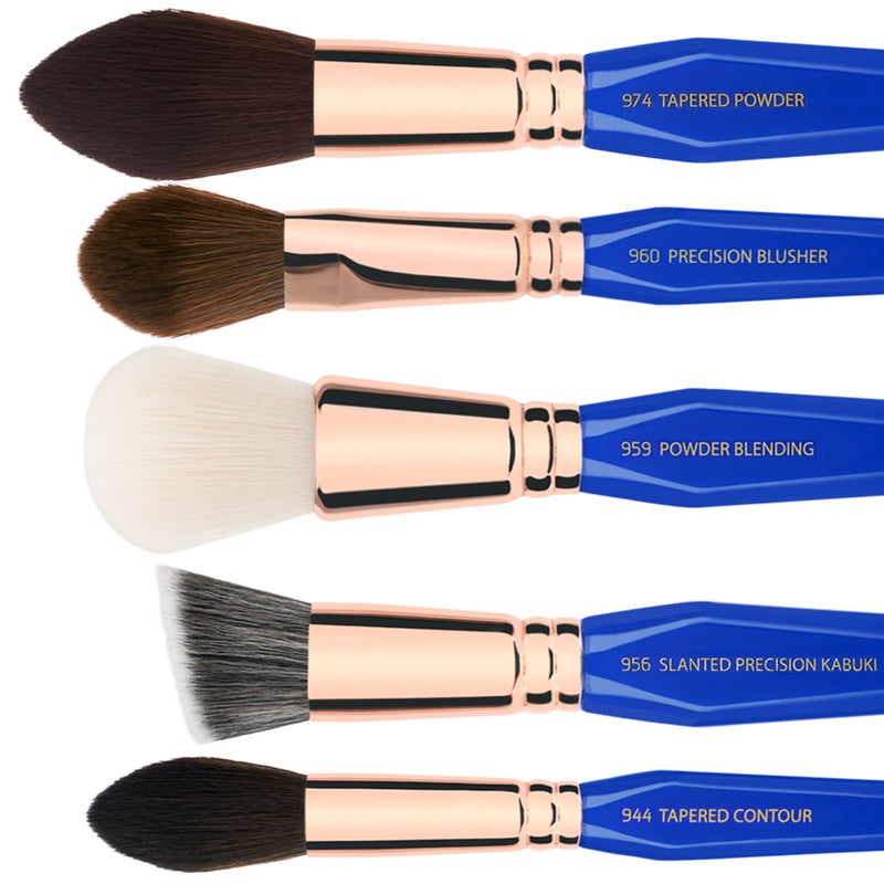 Bdellium Tools Professional Makeup Brush Golden Triangle Phase II Complete 15pc Brush Set with Pouch - Image 3