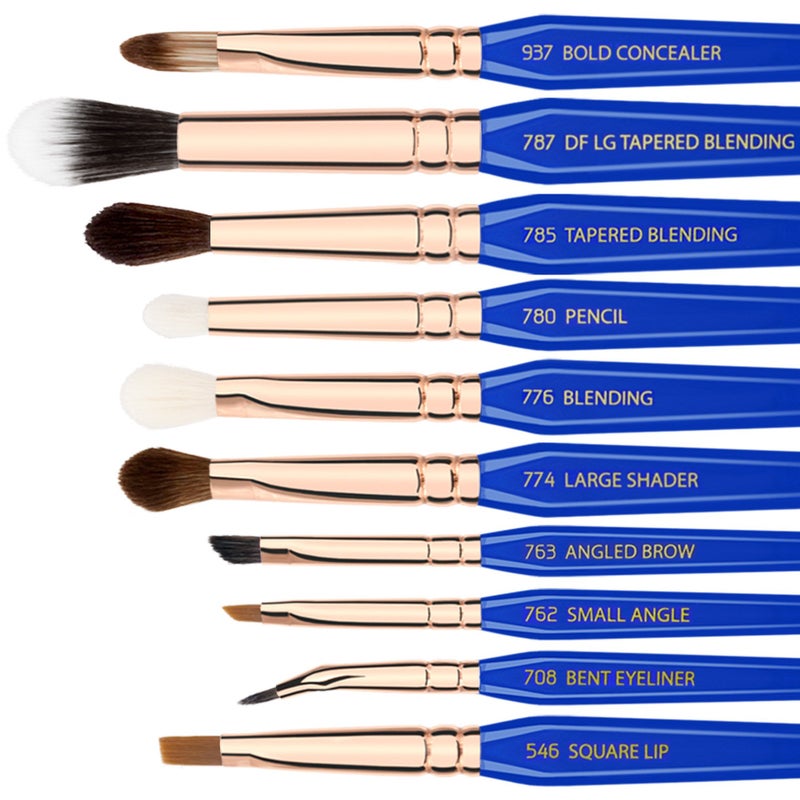 Bdellium Tools Professional Makeup Brush Golden Triangle Phase II Complete 15pc Brush Set with Pouch - Image 4