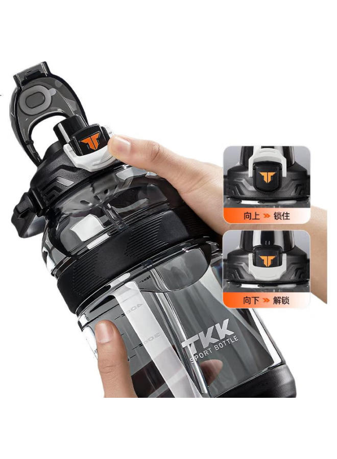 Tkk Sports Water Bottle, Large Capacity, Outdoor Drinking Bottle, Heat-Resistant, Tritan Material, Large-Body Cup For Students, Summer Use, 2L - Image 1