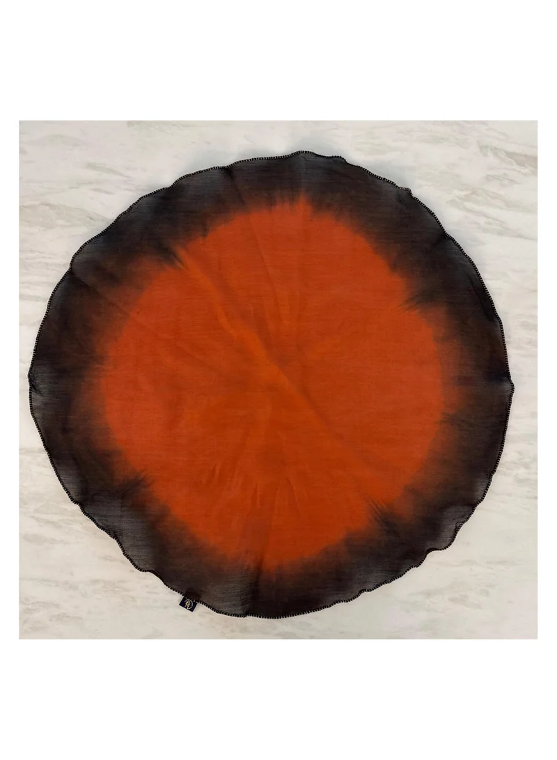 Tohfa Luxe Rust to Charcoal Ombre Round Napkin Set â€“ Set of 4 (50 cm Diameter)