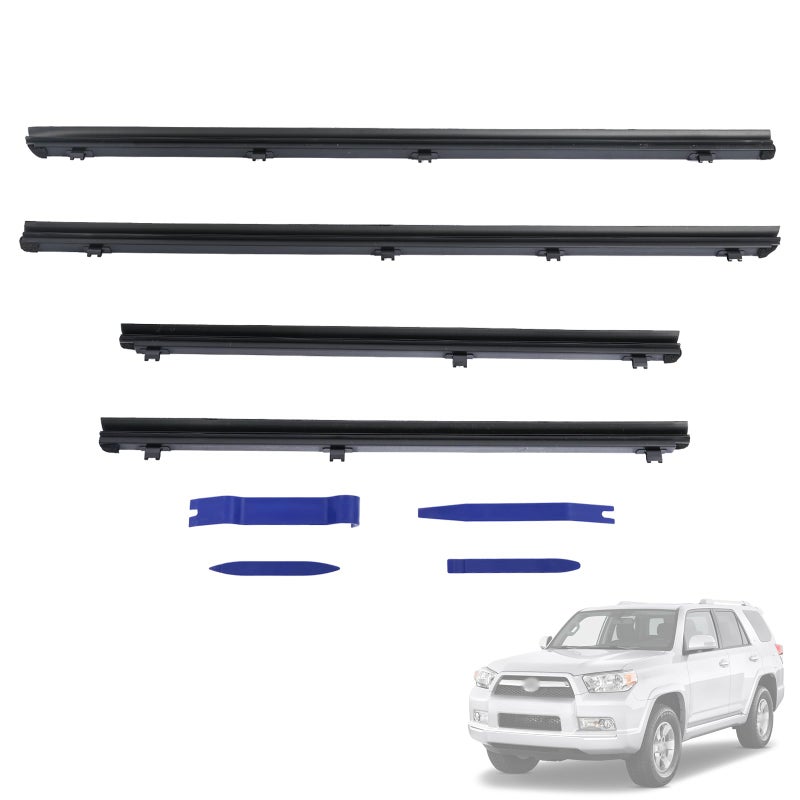 Getfarway Inner Door Window Moulding Trim Weatherstrip Fit for Toyota 4Runner Lexus GX460 20102020 Replace 6817160090 6817260080 6817360060 6817460060 Front Rear Inner Door Glass Weatherstrip - Image 2