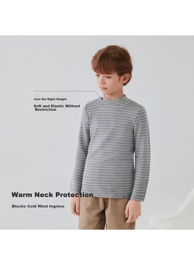 Junejunior [babylove Sub-brand] Children's Thermal Turtleneck Long Sleeve Windproof Autumn Winter Warm Base Layer Top For Boys And Girls