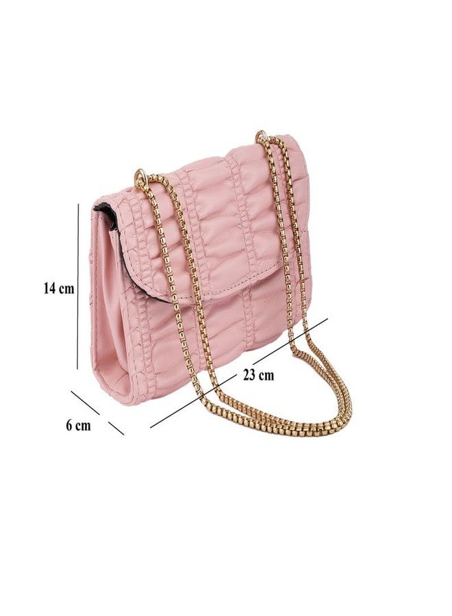 ZEVORA Women Leather Casual Ladies Single Shoulder Bag For Women College Girls (Pink) - Image 3