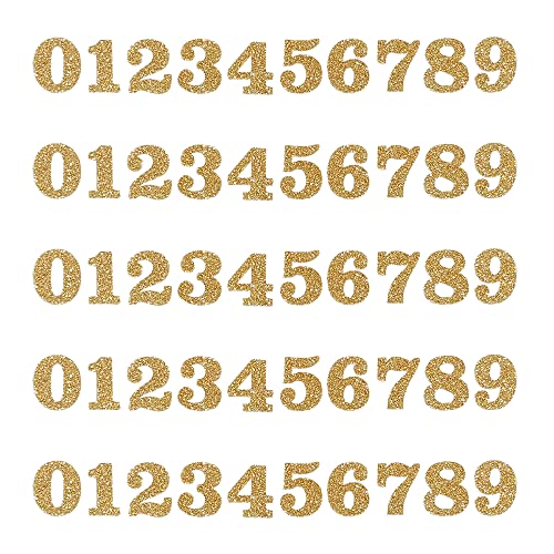 Comet Busters Self-Adhesive Glitter Number Stickers for Art & Craft, Decorations, Projects, School Work (Gold) (Letter Size : 15 mm)(STR189) - Image 1
