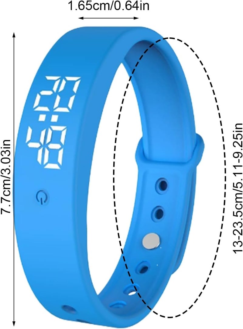 3 Alarms Daily Organizer Timer - 1.5 Inch Vibrating Wristband for Silent Alerts, Lightweight Ergonomic Design with Adjustable Fit, Personal Timer for Medication Fitness Travel Dorm Bedroom - Image 4