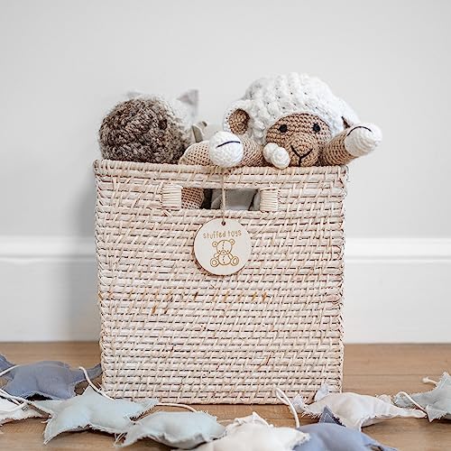 The Boho Design Wood Toy Storage Labels Natural Jute String. 20 Unique Designs of Wooden Tags for Woven Basket. Home Organization Playroom, Bedroom Decor. Illustration by Artist @vieli_arte (Wood + Jute String) - Image 5