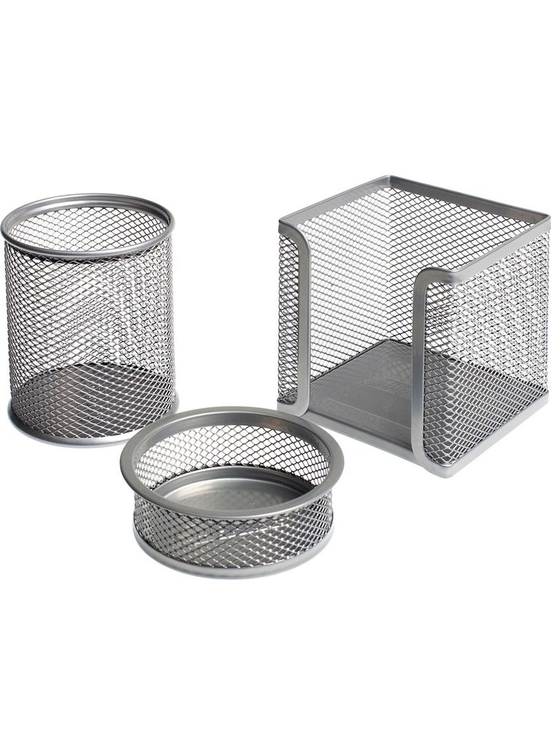 Bigpoint Bp403-11 Metal Perforated Set of 3 Silver 