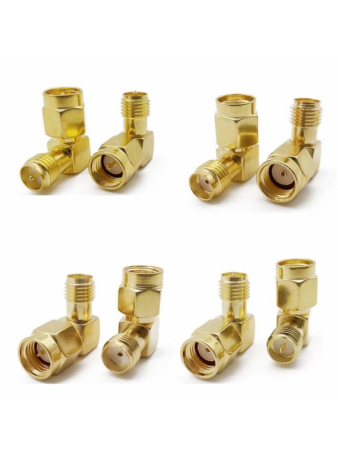 ALLiSHOP طقم موصلات SMA - 18 نوع من محولات ومقابس RP-SMA مستقيمة وزاوية 90° مجموعة توصيلات RF مطلية بالذهب للنحاس لمشاريع هوائيات FPV راديو باوفينغ ياسو كاميرا IP - Image 5
