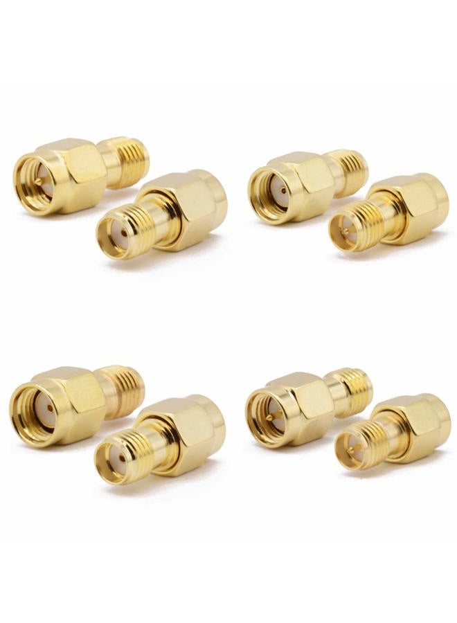 ALLiSHOP طقم موصلات SMA - 18 نوع من محولات ومقابس RP-SMA مستقيمة وزاوية 90° مجموعة توصيلات RF مطلية بالذهب للنحاس لمشاريع هوائيات FPV راديو باوفينغ ياسو كاميرا IP - Image 2