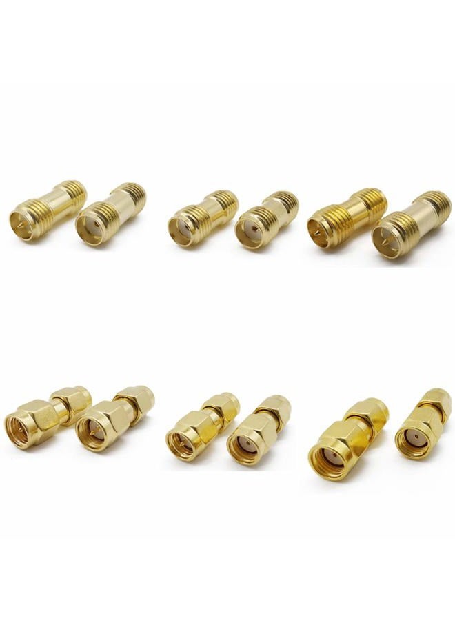 ALLiSHOP طقم موصلات SMA - 18 نوع من محولات ومقابس RP-SMA مستقيمة وزاوية 90° مجموعة توصيلات RF مطلية بالذهب للنحاس لمشاريع هوائيات FPV راديو باوفينغ ياسو كاميرا IP - Image 3