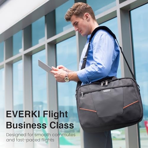 EVERKI Flight Business Laptop Briefcase Bag - Travel Checkpoint Friendly & Heavy Duty Laptop Briefcases for Men, Business Travel Bag with Lap top Compartment up to 16", 15L Capacity (EKB419), Black - Image 2