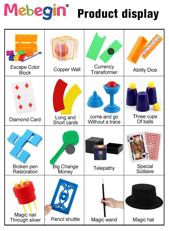 MEBEGIN Classic Magic Set with Hat and Rich Magic Props, Amazing Magic Box with a Variety of Tricks, Pretend Play Magician Stuff, Easy to Perform Tricks, Fun Creative Educational Toys, Ideal Gift for Beginners and Kids Aged 6+  - Image 3