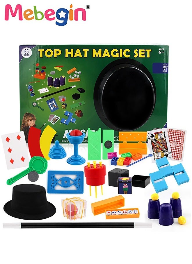 MEBEGIN Classic Magic Set with Hat and Rich Magic Props, Amazing Magic Box with a Variety of Tricks, Pretend Play Magician Stuff, Easy to Perform Tricks, Fun Creative Educational Toys, Ideal Gift for Beginners and Kids Aged 6+  - Image 1