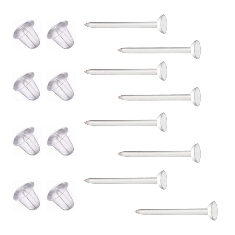 Clear Plastic Earrings for Sports300 Pairs Clear Earring Studs and Earring Backs