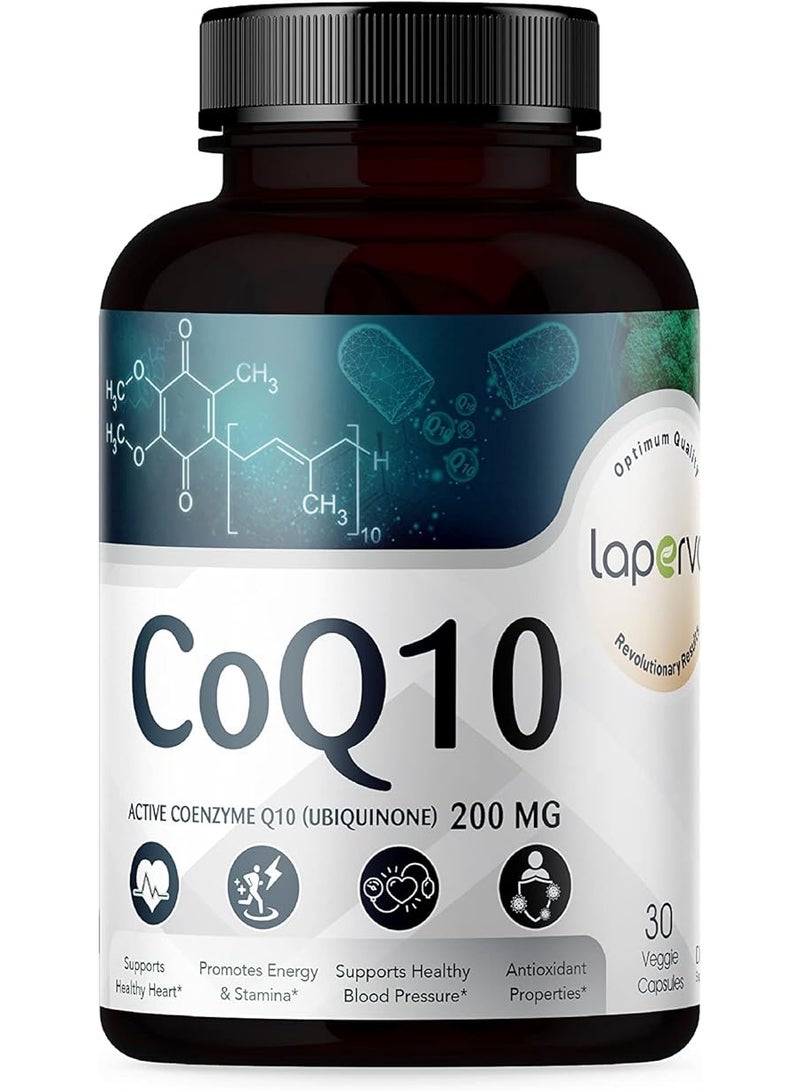 Laperva CoQ10 200mg Dietary Supplement with Coenzyme Q10 Antioxidant Formula Vegetarian Gluten Free Lactose Free Soy Free 30 Veggie Capsules Daily Wellness Supplement - Image 3