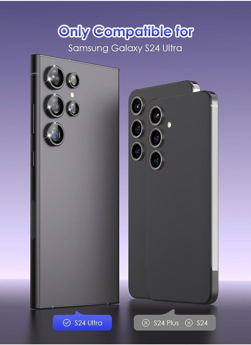 vesus Privacy Screen Protector for Samsung Galaxy S24 Ultra â€“ Tempered Glass with CD Texture, Anti-Spy, Fingerprint ID Support, Black Camera Lens Protection, Full Coverage - Image 2