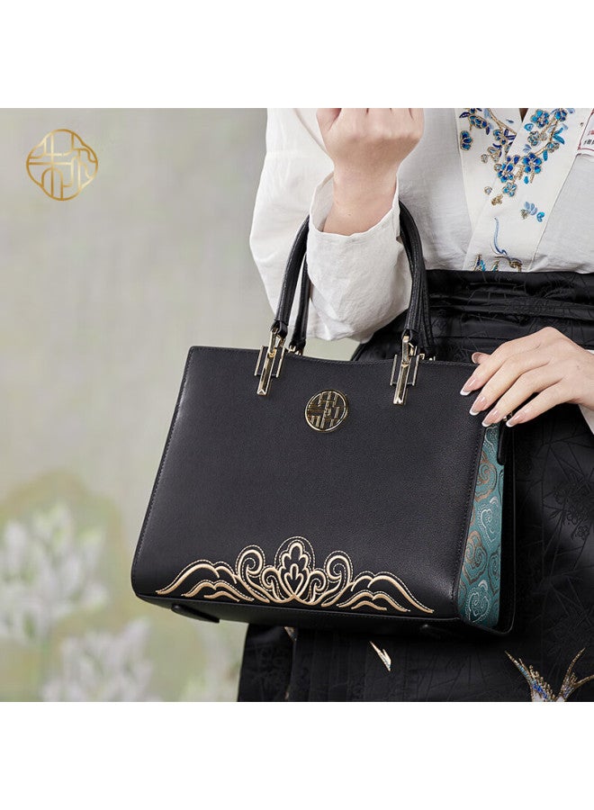 ZOOLER Zhuer Handbag, Women's Bag, Chinese Style, Zuanjin Ladies' Handbag, Cowhide Women's Bag, Birthday Gift For Mom - Image 1