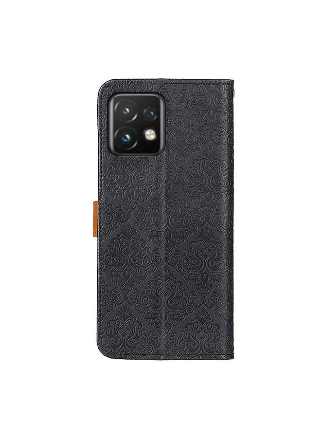 اس-توب جراب لهاتف Motorola Moto Edge 40 Pro 5G / X40 / X40 Pro جراب هاتف جلدي قابل للطي منقوش بنقشة زهور أوروبية - Image 3