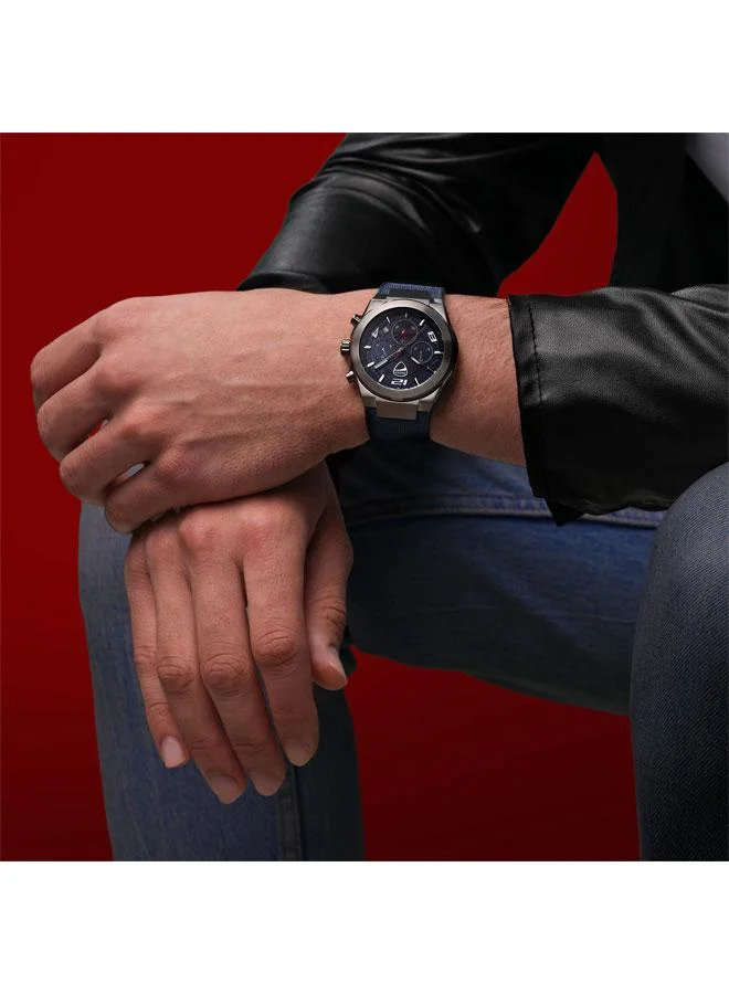 Ducati Blue DT014 Men's Blue Dial Blue Silicone-Nylon Strap Chronograph Watch for Men 41mm for Men | Best Price UAE