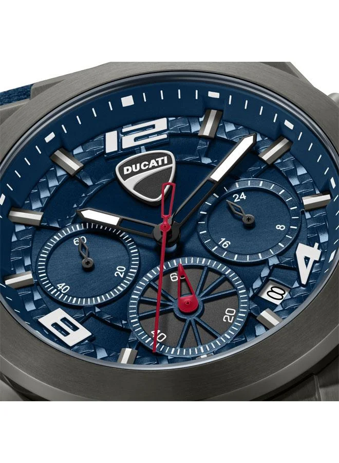 Ducati Blue DT014 Men's Blue Dial Blue Silicone-Nylon Strap Chronograph Watch for Men 41mm for Men | Best Price UAE