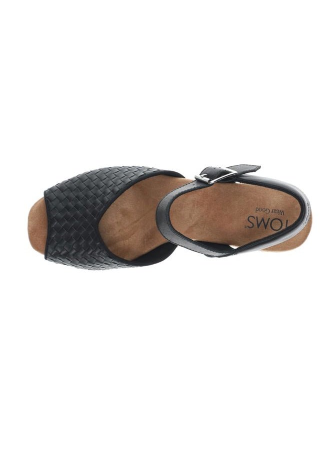 TOMS Womens Isla Platform Block Ankle Strap Casual Sandals Casual Mid Heel 2-3" - Brown, Black, 39 EU - Image 4