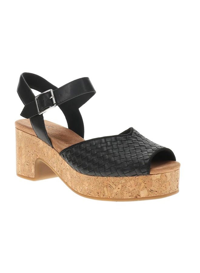 TOMS Womens Isla Platform Block Ankle Strap Casual Sandals Casual Mid Heel 2-3" - Brown, Black, 39 EU - Image 2