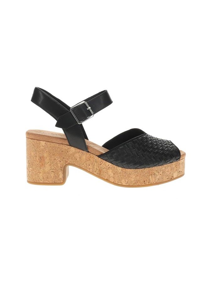TOMS Womens Isla Platform Block Ankle Strap Casual Sandals Casual Mid Heel 2-3" - Brown, Black, 39 EU - Image 1