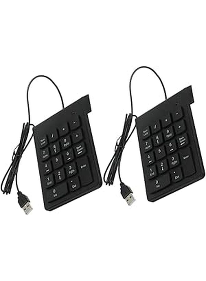 Artibetter 2pcs USB Numeric Keypad for Laptop Desktop 18 Key Silent Number Pad - Image 1