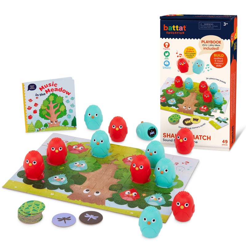 Battat Education Montessori Memory Game Sound Shakers Toy for Toddlers Educational Matching Game with Colorful Egg Shakers - Image 2