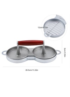 SEVIA SEVIA Burger Press Double Hole Hamburger Press Patty Maker Meat Beef Patty Maker Tools for BBQ Grill Hamburger Press Patty Maker Mold with Wax Patty Paper Sheets Meat Beef  - Image 3