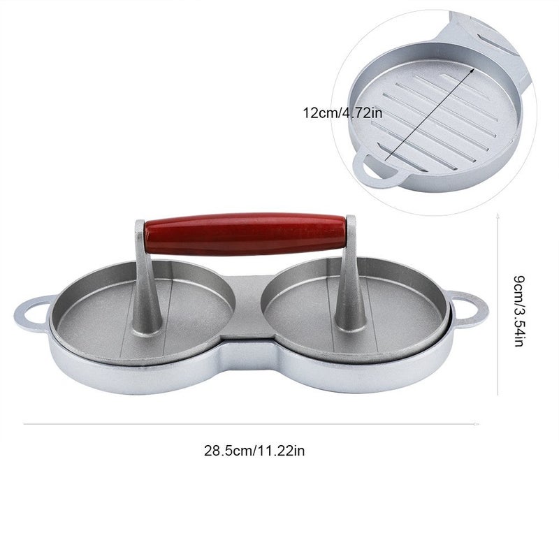 SEVIA SEVIA Burger Press Double Hole Hamburger Press Patty Maker Meat Beef Patty Maker Tools for BBQ Grill Hamburger Press Patty Maker Mold with Wax Patty Paper Sheets Meat Beef  - Image 3