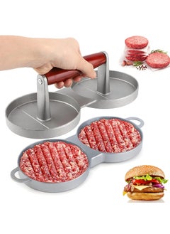 SEVIA SEVIA Burger Press Double Hole Hamburger Press Patty Maker Meat Beef Patty Maker Tools for BBQ Grill Hamburger Press Patty Maker Mold with Wax Patty Paper Sheets Meat Beef  - Image 1