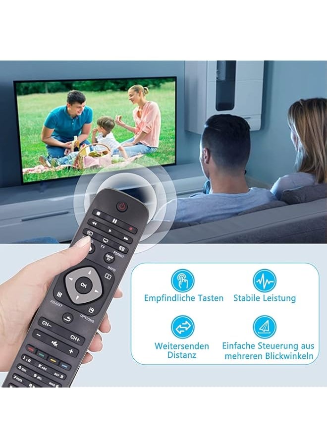 HuHa - FOXRMT Replacement Philips Remote Control, Universal Remote Control for Philips Smart TV Remote Control Compatible with Philips 40PFL5007H/12 40PFL5007K/12 40PFL5007T/12 - Image 1