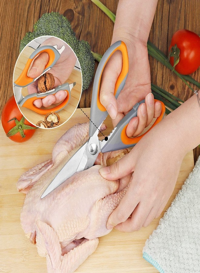 Asdirne Kitchen Scissors Set, Knife-Grade Stainless Steel, TPR Comfortable Handle All Purpose Scissors, Include One Poultry Shears and Four Different Sizes of Cooking Scissors, Perfect Kitchen Partner - Image 2