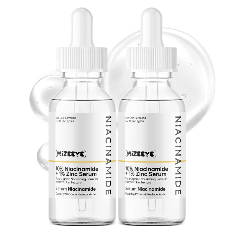 Niacinamide 10 Zinc 1 Face Serum for Women 2 PCS Refreshing Niacinamide Facial Serum For Acne
