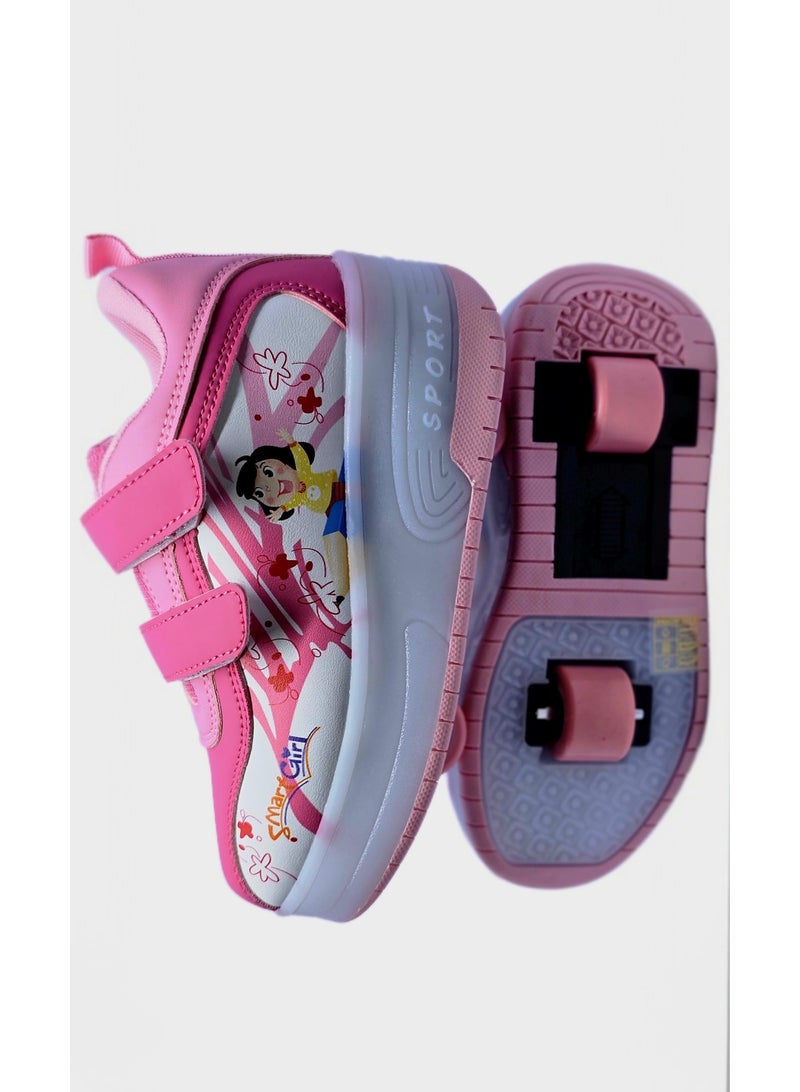 YTS Wheel Shoes with LED Lights - PINK - Image 4