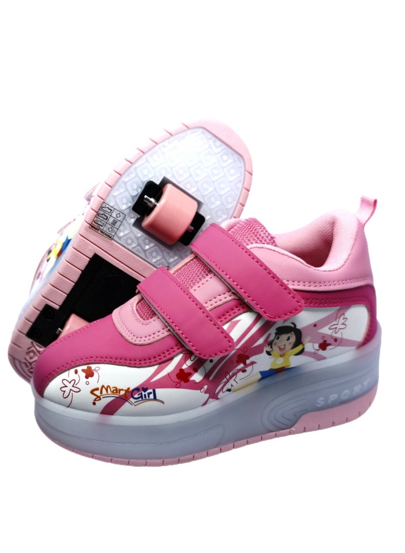 YTS Wheel Shoes with LED Lights - PINK - Image 1