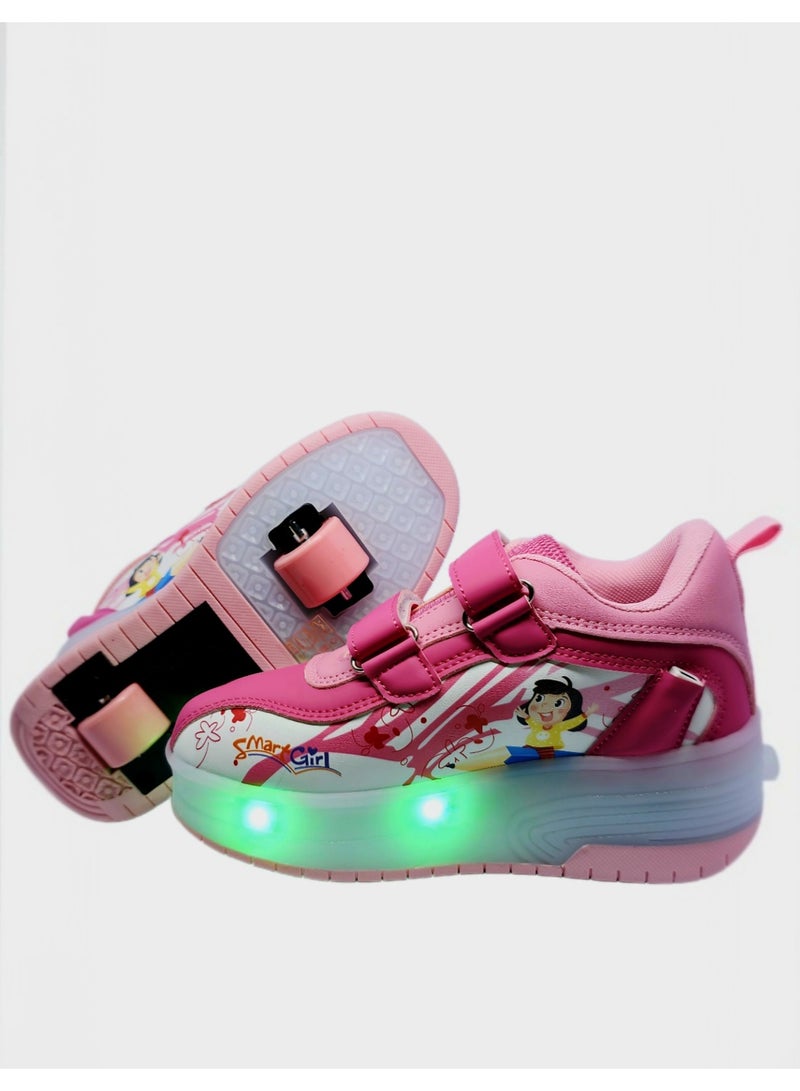 YTS Wheel Shoes with LED Lights - PINK - Image 3