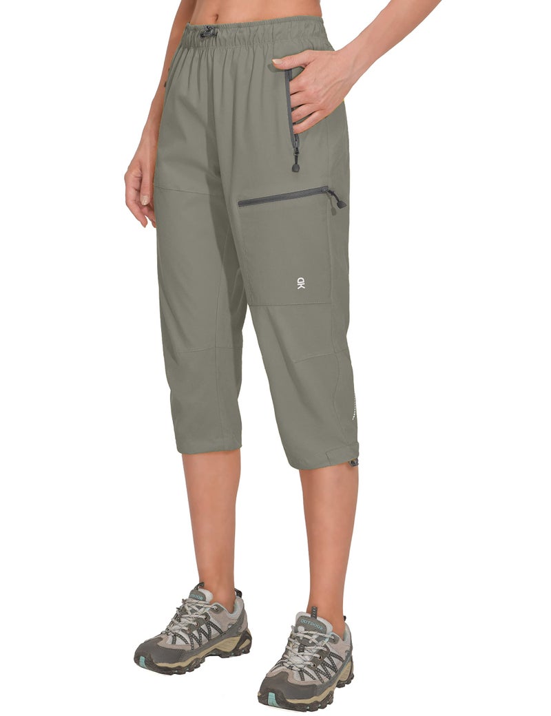 Little Donkey Andy Women's Quick Dry 3/4 Pants Capri Shorts Lightweight Hiking Travel Casual Sage L - Image 1