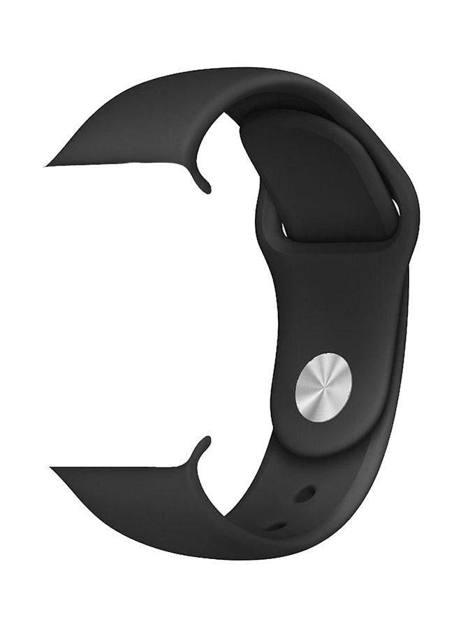 NIBEMINENT Durable Soft Silicone Wrist Band For Apple Watch 42 mm Black - Image 1