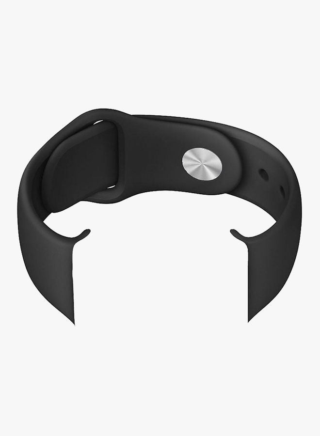 NIBEMINENT Durable Soft Silicone Wrist Band For Apple Watch 42 mm Black - Image 2