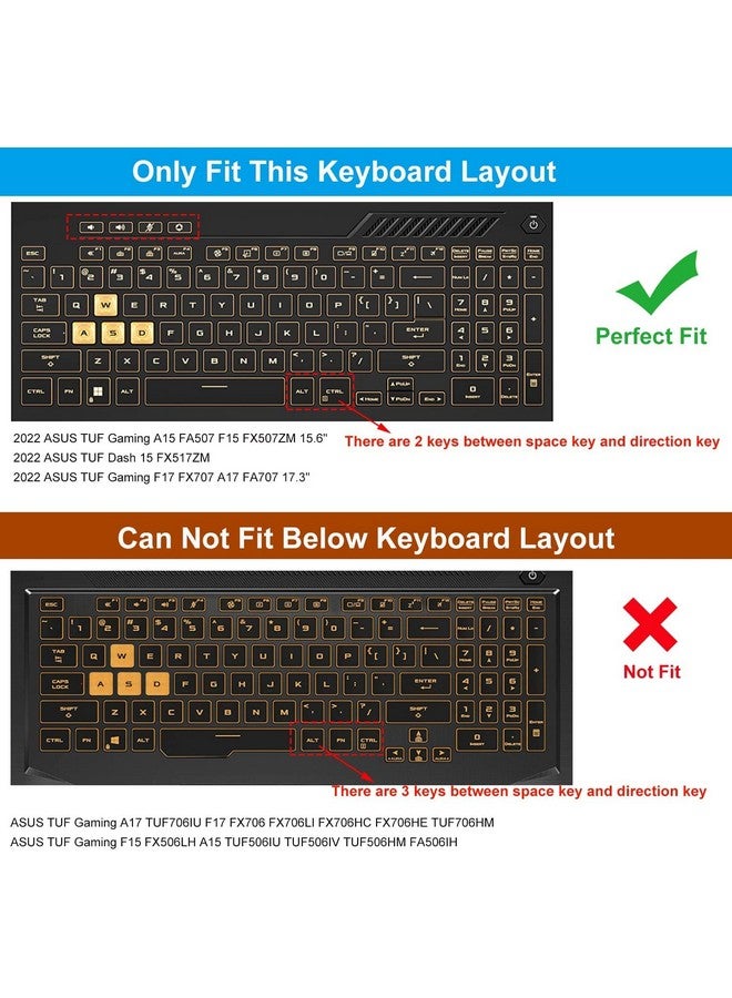 Raya غطاء لوحة مفاتيح سيليكون RAYA لأجهزة ASUS TUF 2022 A15 / A17 / F15 / F17 للألعاب و ASUS TUF 2023 A15 / A16 / A17 / F15 / F17 و ASUS TUF 2024 A15 لأجهزة الألعاب (سيليكون شفاف) - Image 2