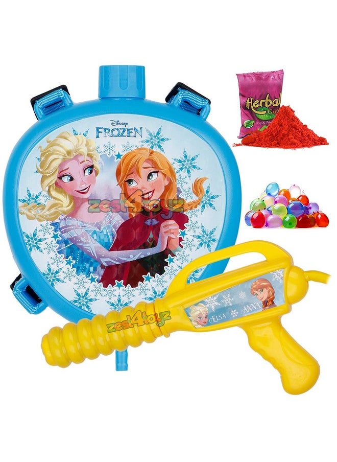 Zest 4 Toyz Zest 4 Toyz Holi Water Pichkari for Kids Holi Backpack Water Tank with 1 Pkt Herbal Gulal and 100 Water Balloons for Holi Celebration- Boys & Girls(Blue)- Mini Tank  - Image 5