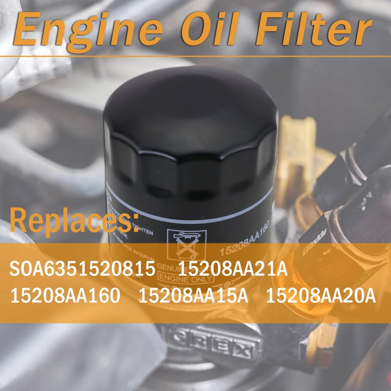 Kefly 15208AA21A Oil Filter fits for Subaru 2013-2025 Outback & Legacy, 2012-2025 Impreza, 2011-2025 Forester, 2016-2025 Crosstrek, 2013-2025 XV Crosstrek, 2019-2025 Ascent Replaces 15208AA160 (1 Pack) - Image 3