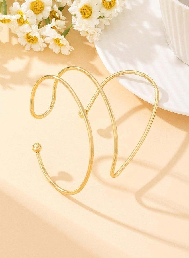 SHOPVILLA Golden Geometric Multi-Layered Open Cuff Bracelet for Women - Hand Accessories for Women Jewelry for Everyday & Vacation Wear, Bracelet for Girls Elegant Accessory, Bracelets - Image 5