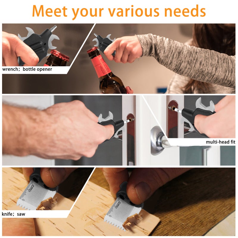 Portable Animal Shape Multi-purpose Combination Tools Keychain Multi-tools 6-in-1 Multifunctional Wrench & Drill Bit Kit Screwdriver Bits & Inner Hexagon Wrench Bottle Opener Portable for Outdoor - Image 2