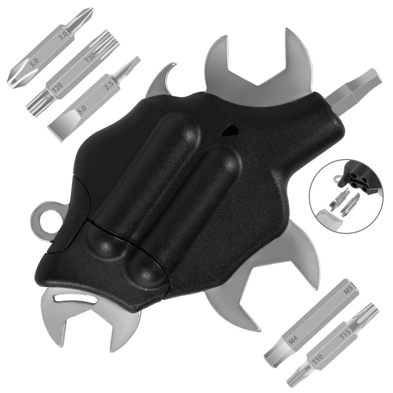 Portable Animal Shape Multi-purpose Combination Tools Keychain Multi-tools 6-in-1 Multifunctional Wrench & Drill Bit Kit Screwdriver Bits & Inner Hexagon Wrench Bottle Opener Portable for Outdoor - Image 1