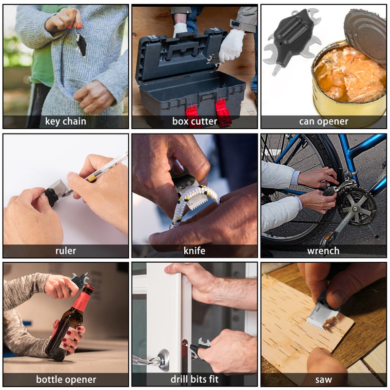 Portable Animal Shape Multi-purpose Combination Tools Keychain Multi-tools 6-in-1 Multifunctional Wrench & Drill Bit Kit Screwdriver Bits & Inner Hexagon Wrench Bottle Opener Portable for Outdoor - Image 3