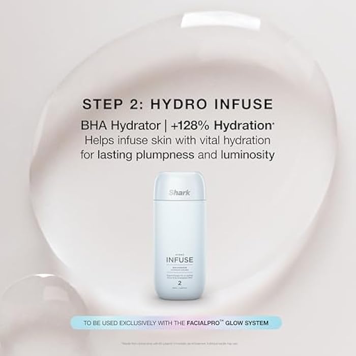 Shark FacialPro Glow Replenishment Kit, Derm Detox AHA + BHA Exfoliating Gel & Hydro Infuse BHA Hydrator, Spa-Level Exfoliation & Hydration, Compatible with FacialPro Glow System, XSKFH3 - Image 4